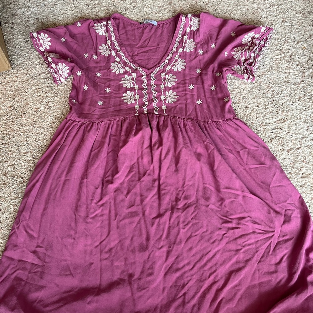 Floral Embroidered Mini Dress
